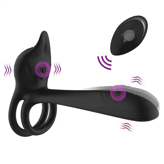 10 Frequency Penis Cock Ring , Men Sperm Locking Vibrating Condom Ring