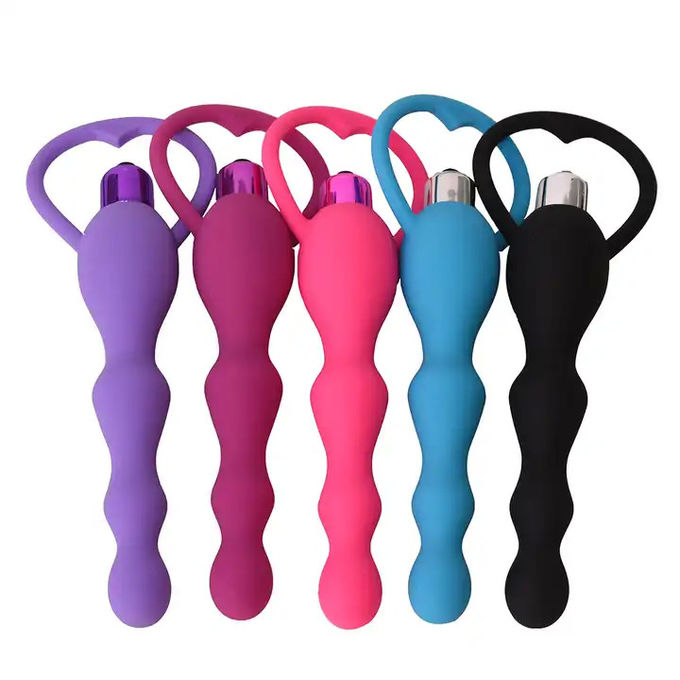 Telescoping Gay Anal Sex Toys , Silicone Beaded SM Plug Adult Anal Sex Toys
