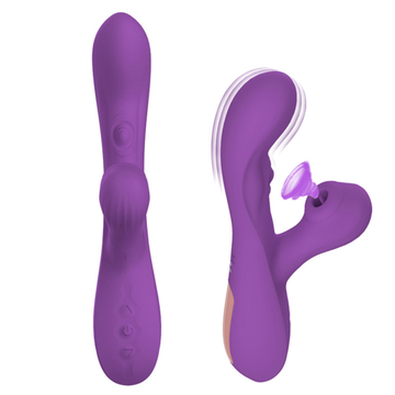 Woman Masturbation Rabbit Dual Vibrator Insert Dildo Clit Tongue Stimulator
