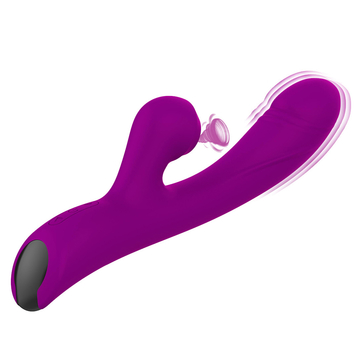 Pink Purple Sucking Tongue Vibrator Dual Motor 10 Modes G Spot Vagina Massager