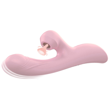 Pink Purple Sucking Tongue Vibrator Dual Motor 10 Modes G Spot Vagina Massager