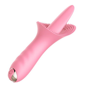Flexible Rose Tongue Vibrator , Silicone Clitoral Sucking Licking Vibrator Stimulator