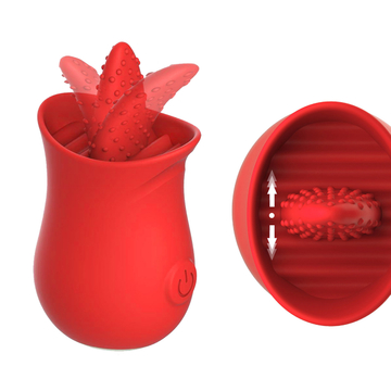 Red Clitoris Stimulator Vibrator , Telescopic Massager Female Sucking Vibrator