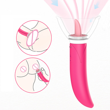 USB Charging Nipple Sucking Vibrator Breast Licking Tongue Stimulation Sex Toy