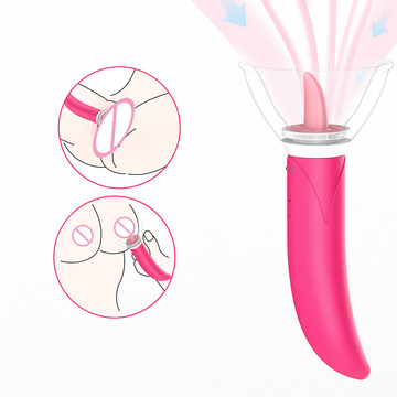 USB Charging Nipple Sucking Vibrator Breast Licking Tongue Stimulation Sex Toy