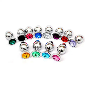Silver Crystal Anal Plug Sex Toys Jewel Butt Metal Massager For Women