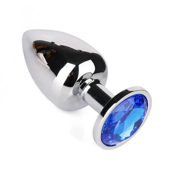 G Spot Massager Vibrating Jewel Butt Plug 2.75 Inch Metal Anal Dilator