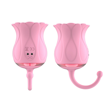 10 Modes Pink Rose Sex Toy , Handheld Clitoral Sucking Licking Vibrator