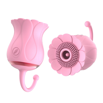 10 Modes Pink Rose Sex Toy , Handheld Clitoral Sucking Licking Vibrator