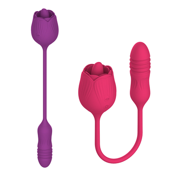 2 In 1 Rose Vibrator Toy 10 Frequency Clitoral Sucking Female Masturbators