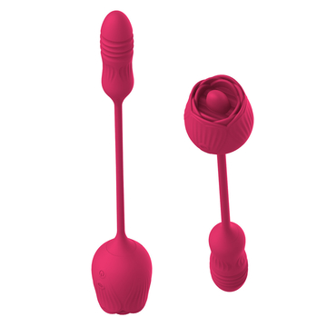 2 In 1 Rose Vibrator Toy 10 Frequency Clitoral Sucking Female Masturbators