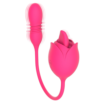 Dildo Vibrating Rose Sex Toy Clitoral Tongue Licking Vibrator Egg For Women