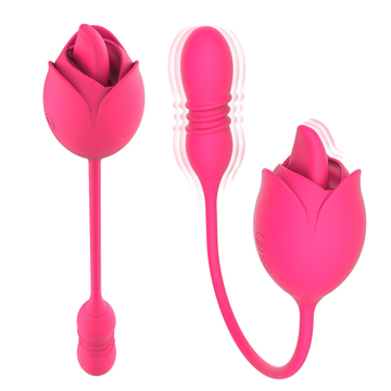 Dildo Vibrating Rose Sex Toy Clitoral Tongue Licking Vibrator Egg For Women