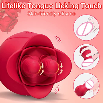 3 Speed Sex Tongue Licking Vibrator Vagina Clit Sucking Rose Toy 7 Frequency