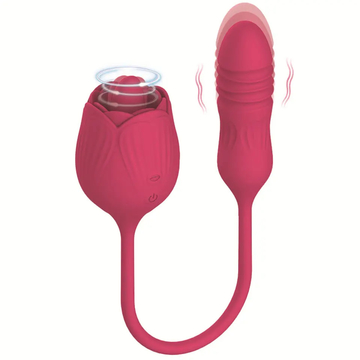 Waterproof Rose Vibrator Toy 2 In 1 Tongue Licking Nipple Clitoris Sucking Jumper
